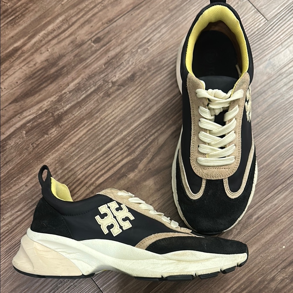 Tory Burch Black and Tan Sneakers